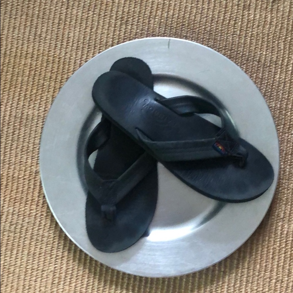 Rainbow flip flops